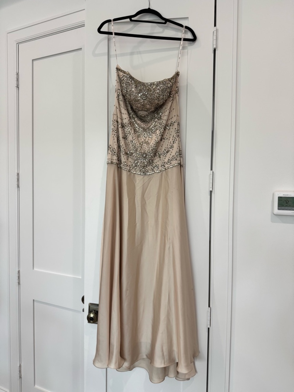 ✨ Sue Wong Beaded Gown 🤍 | Sand Ivory Strapless Formal Dress Size 6